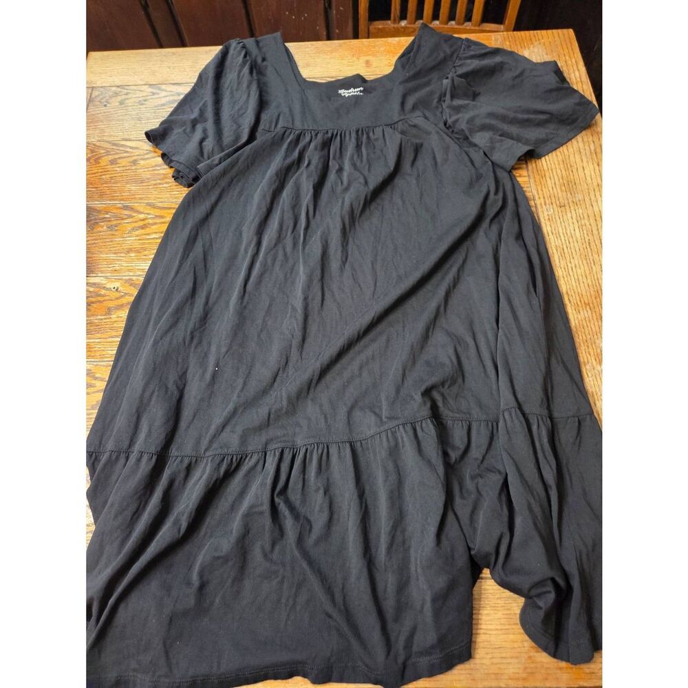 Gudrun Sjoden black tiered cotton blend dress sz Medium